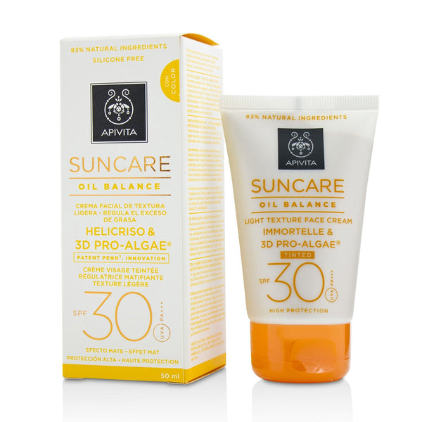 Apivita Suncare Oil Balance Light Texture Face Cream SPF 30 - Tinted 