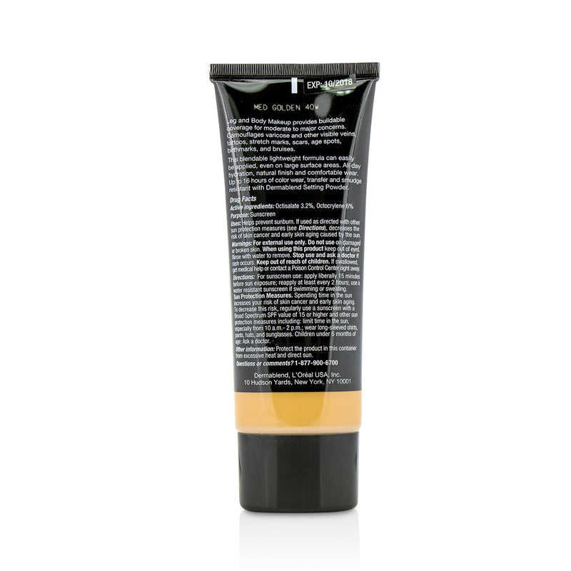 Dermablend Leg and Body Make Up Buildable Liquid Body Foundation Sunscreen Broad Spectrum SPF 25 - #Medium Golden 40W 