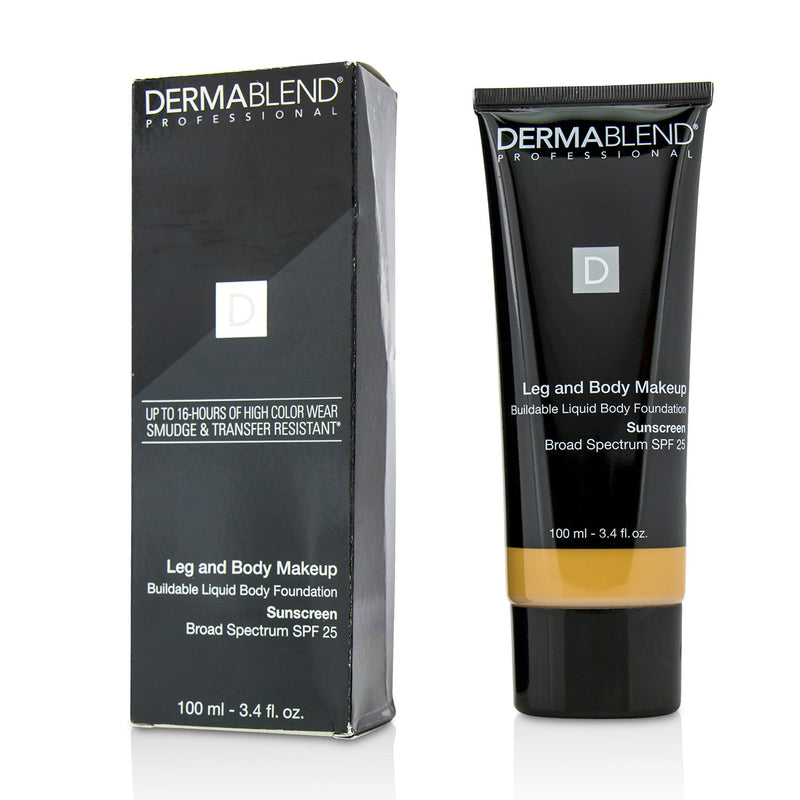 Dermablend Leg and Body Make Up Buildable Liquid Body Foundation Sunscreen Broad Spectrum SPF 25 - #Medium Golden 40W  100ml/3.4oz