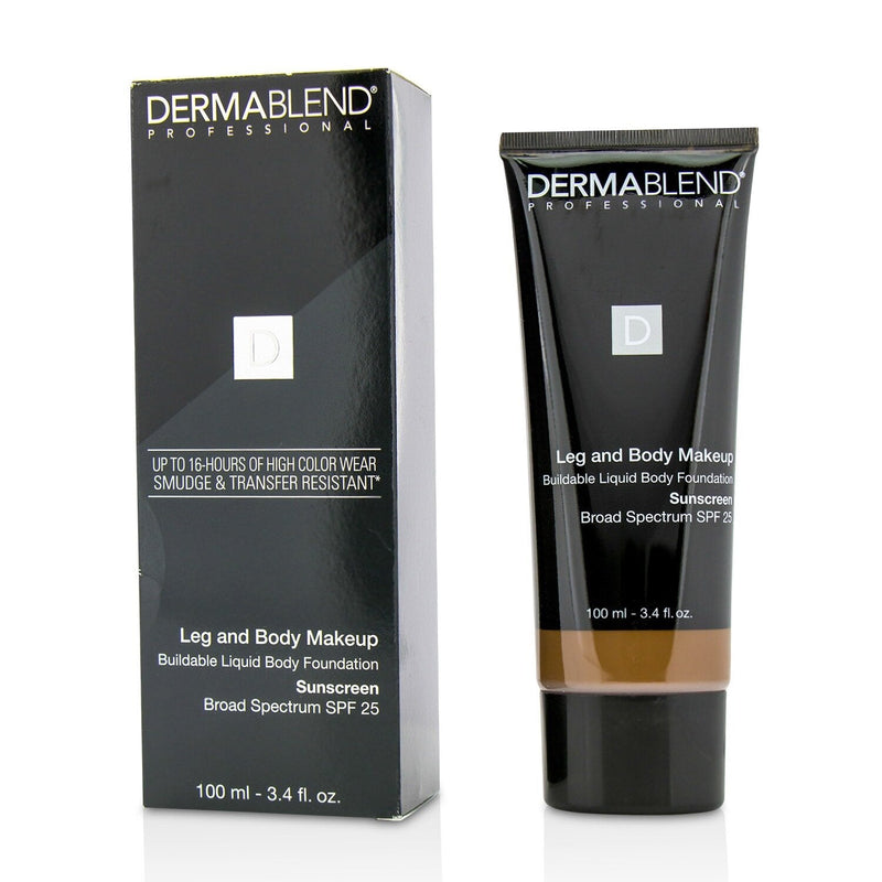 Dermablend Leg and Body Make Up Buildable Liquid Body Foundation Sunscreen Broad Spectrum SPF 25 - #Deep Natural 85N  100ml/3.4oz