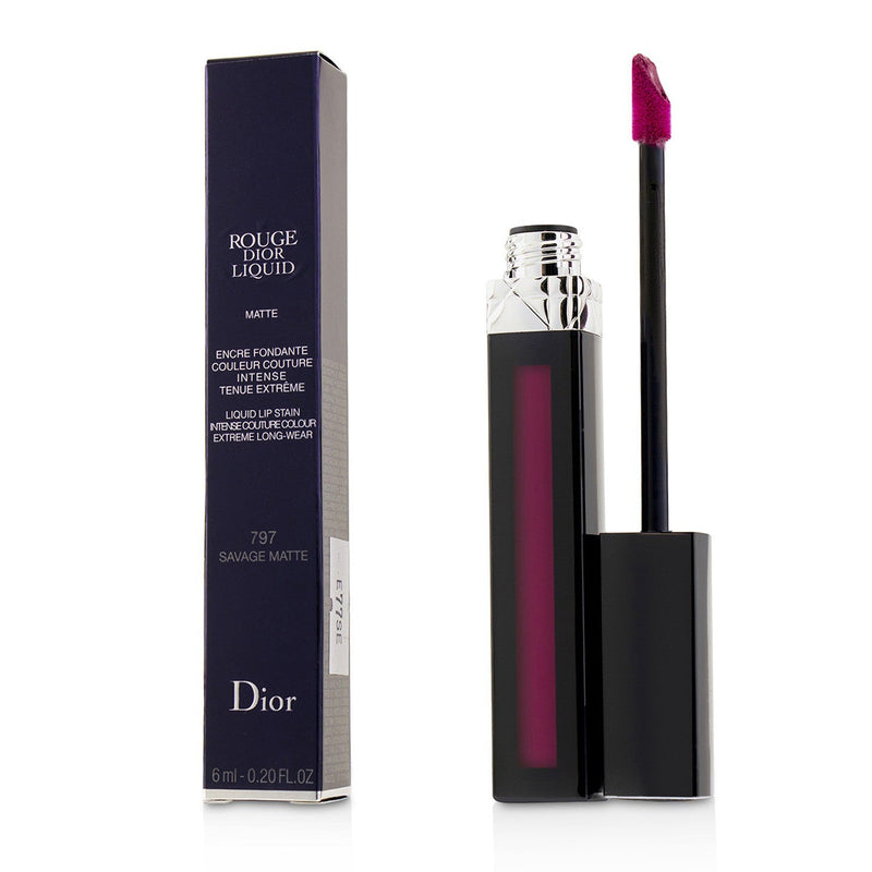 Christian Dior Rouge Dior Liquid Lip Stain - # 797 Savage Matte (Dark Raspberry Pink) 