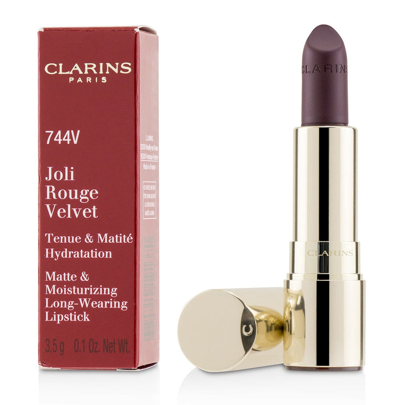 Clarins Joli Rouge Velvet (Matte & Moisturizing Long Wearing Lipstick) - # 744V Plum 