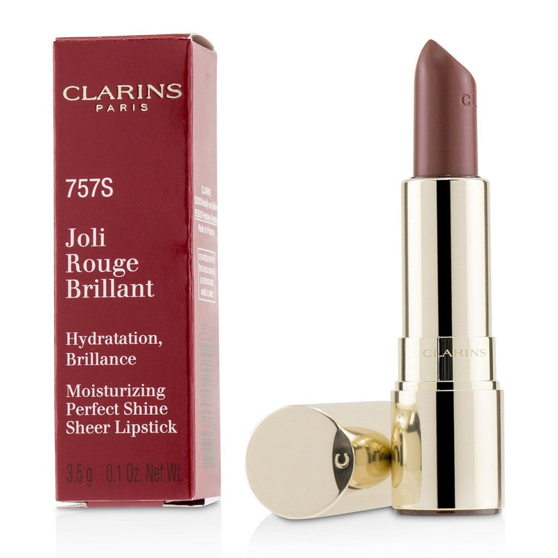 Clarins Joli Rouge Brillant (Moisturizing Perfect Shine Sheer Lipstick) - # 757S Nude Brick  3.5g/0.1oz