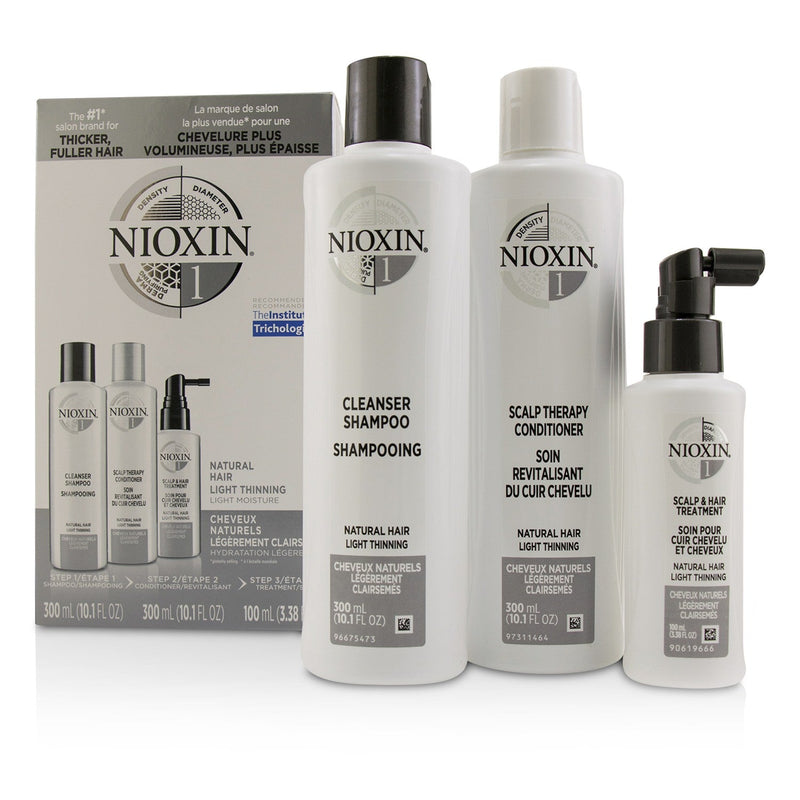 Nioxin 3D Care System Kit 1 - For Natural Hair, Light Thinning, Light Moisture 