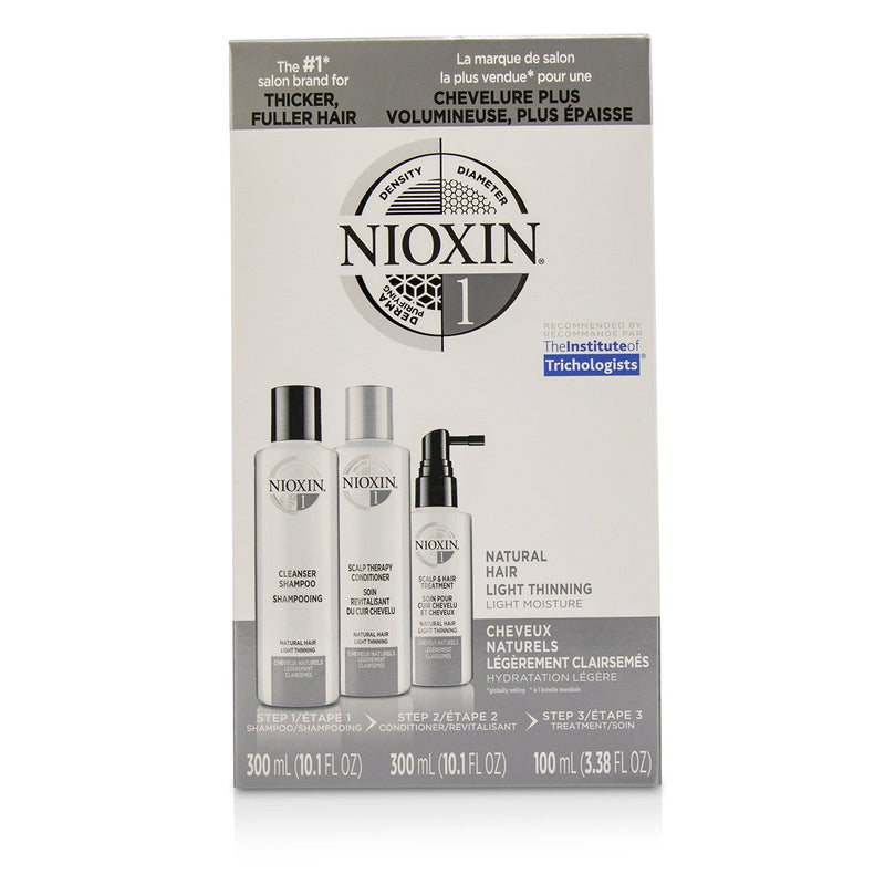 Nioxin 3D Care System Kit 1 - For Natural Hair, Light Thinning, Light Moisture 