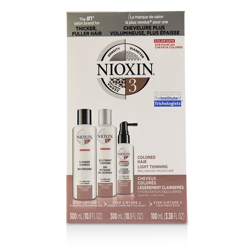 Nioxin 3D Care System Kit 3 - For Colored Hair, Light Thinning, Balanced Moisture  3pcs