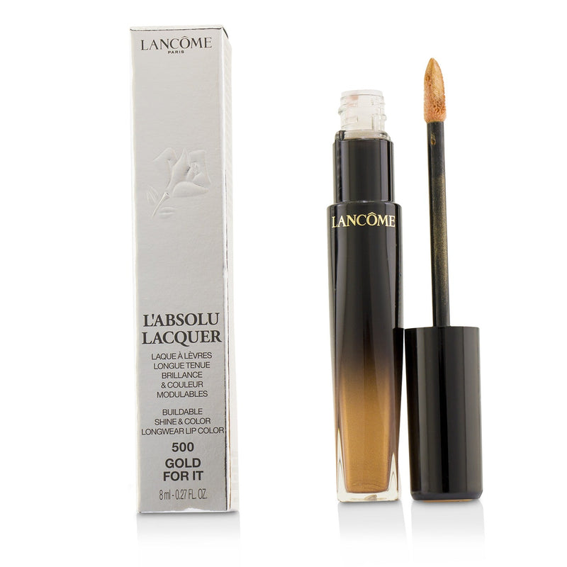 Lancome L'Absolu Lacquer Buildable Shine & Color Longwear Lip Color - # 500 Gold For It 
