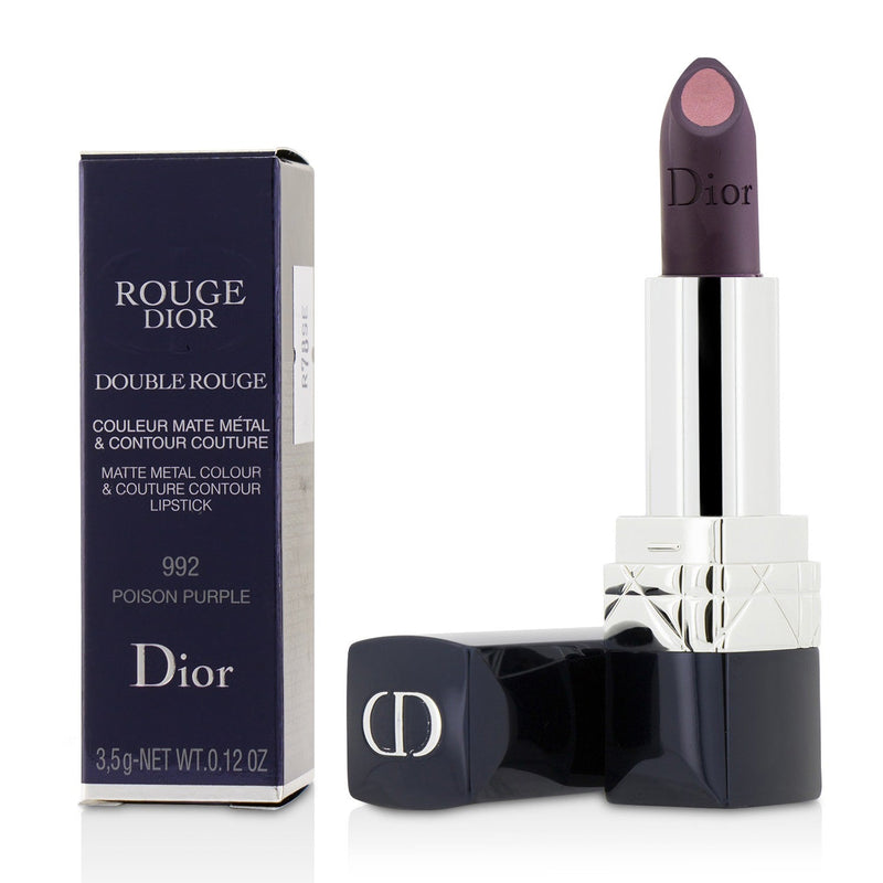 Christian Dior Rouge Dior Double Rouge Matte Metal Colour & Couture Contour Lipstick - # 992 Poison Purple 
