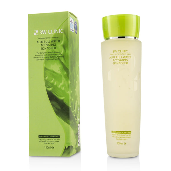 3W Clinic Aloe Full Water Activating Skin Toner - For Dry to Normal Skin Types  150ml/5oz