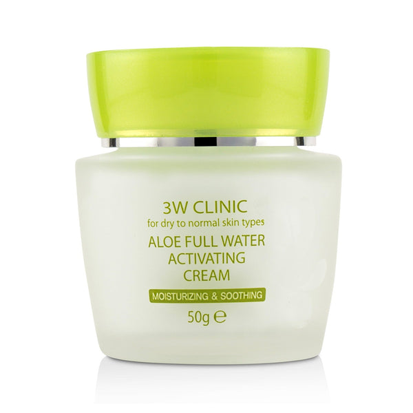 3W Clinic Aloe Full Water Activating Cream - For Dry to Normal Skin Types 