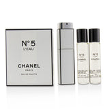 Chanel No.5 L'Eau Eau De Toilette Purse Spray And 2 Refills  3x20ml/0.7oz