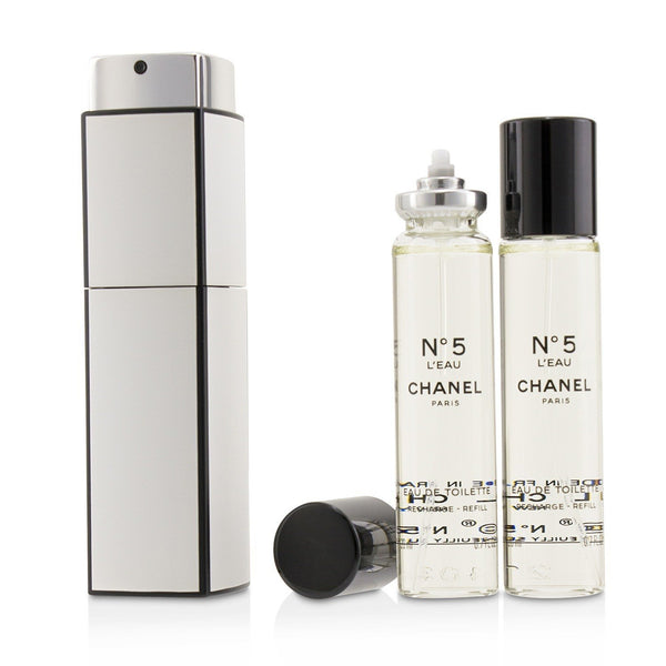 Chanel No.5 L'Eau Eau De Toilette Purse Spray And 2 Refills  3x20ml/0.7oz