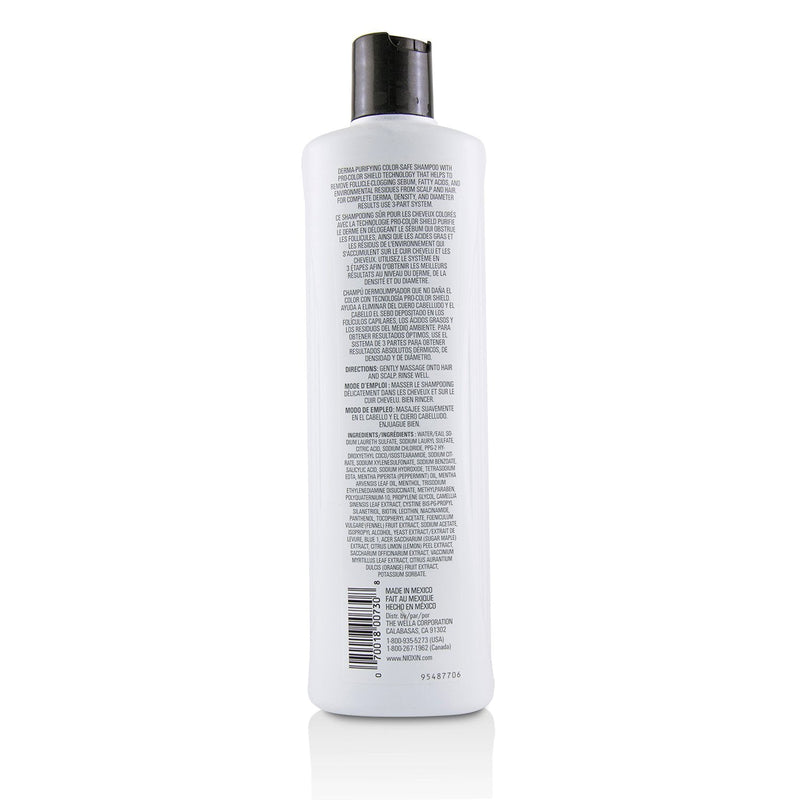 Nioxin Derma Purifying System 3 Cleanser Shampoo (Colored Hair, Light Thinning, Color Safe) 