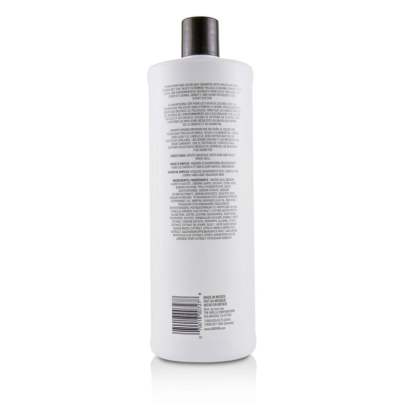 Nioxin Derma Purifying System 3 Cleanser Shampoo (Colored Hair, Light Thinning, Color Safe)  1000ml/33.8oz