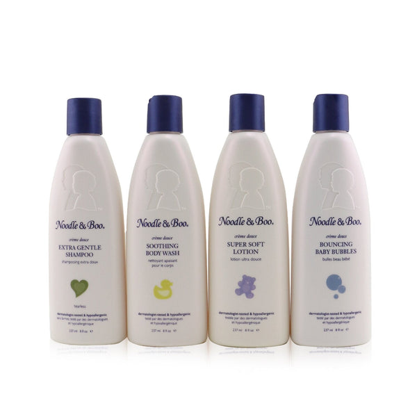 Noodle & Boo Family Fun Pack: Extra Gentle Shampoo + Super Soft Lotion + Smoothing Body Wash + Bouncing Baby Bubbles 