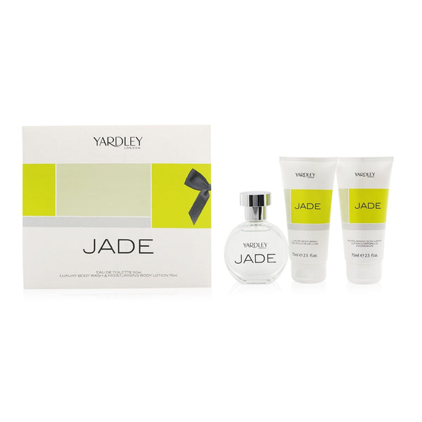 Yardley London Jade Coffret: Eau De Toilette Spray 50ml/1.7oz + Luxury Body Wash 75ml/2.5oz + Moisturising Body Lotion 75ml/2.5oz (Unboxed)  3pcs