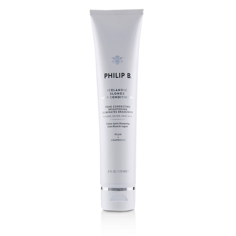 Philip B Icelandic Blonde Deep Conditioner (Tone Correcting Brightening Eliminates Brassiness - Blonde, Gray, Silver Hair) 