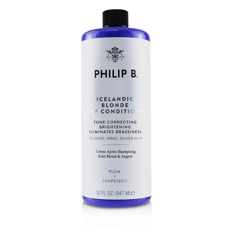 Philip B Icelandic Blonde Deep Conditioner (Tone Correcting Brightening Eliminates Brassiness - Blonde, Gray, Silver Hair) 