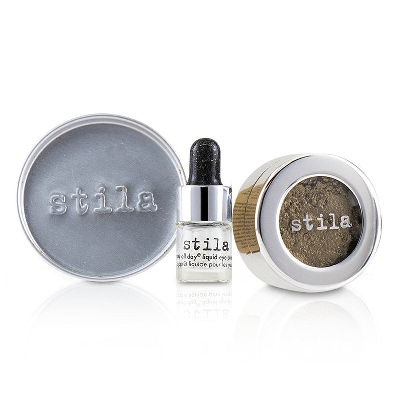 Stila Magnificent Metals Foil Finish Eye Shadow With Mini Stay All Day Liquid Eye Primer - Vintage Black Gold 