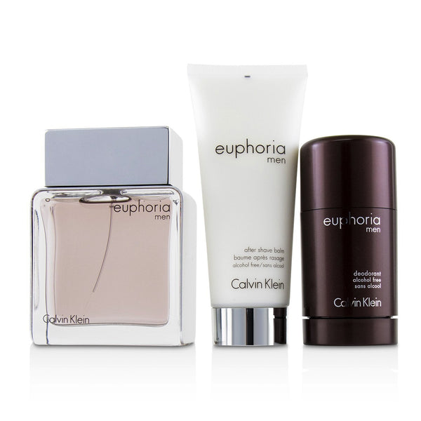 Calvin Klein Euphoria Men Coffret: Eau De Toilette Spray 100ml/3.4oz + Deodorant Stick 75g/2.6oz + After Shave Balm 100ml/3.4oz (White Box) 