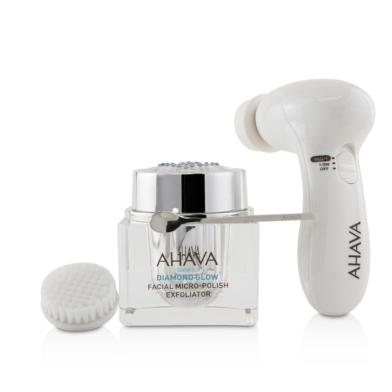 Ahava Diamond Glow Facial Micro-Polish Exfoliator (1x Micro-Exfoliating Cream 50ml, 1x Cleansing Device, 1x Brush Head) 