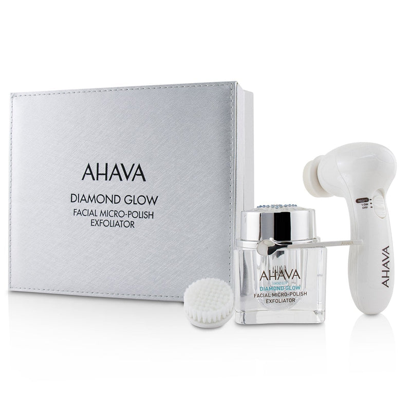 Ahava Diamond Glow Facial Micro-Polish Exfoliator (1x Micro-Exfoliating Cream 50ml, 1x Cleansing Device, 1x Brush Head) 