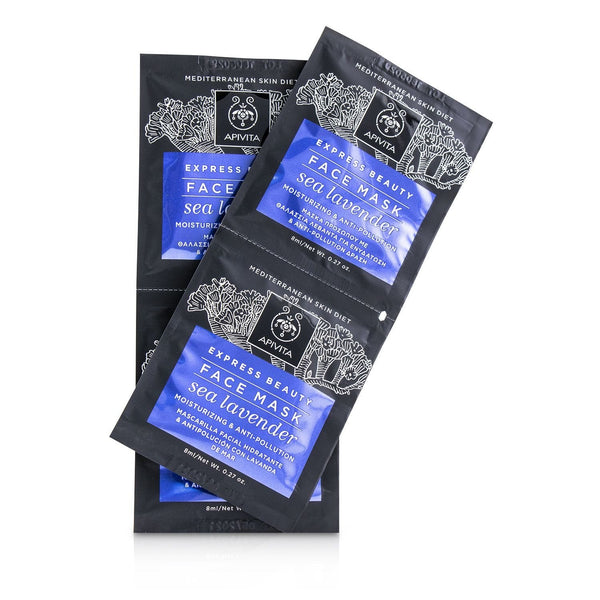 Apivita Express Beauty Face Mask with Sea Lavender (Moisturizing & Anti-Pollution)  6x(2x8ml)