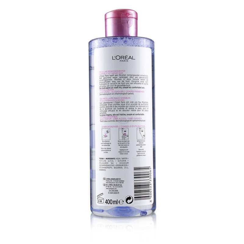 L'Oreal Micellar Water - Normal to Dry Skin & Even Sensitive Skin  400ml/13.3oz