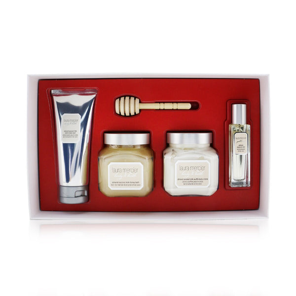 Laura Mercier Almond Coconut Milk Luxe Body Collection: Eau De Toilette Spray 15ml/0.5oz + Souffle Body Creme 200ml/6.7oz + Honey Bath 200ml/6.7oz + Creme Body Wash 100ml/3.4oz 