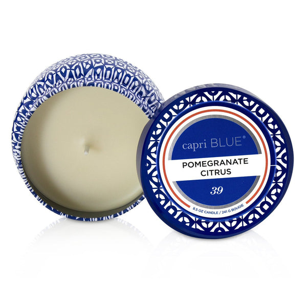 Capri Blue Printed Travel Tin Candle - Pomegranate Citrus 