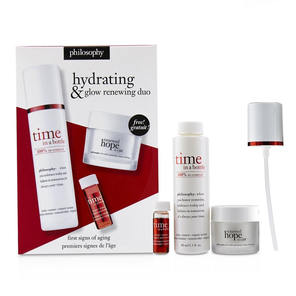 Philosophy Hydrating & Glow Renewing Duo: Time In A Bottle Serum+Activator+Renewed Hope In A Jar 