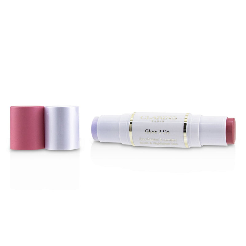 Clarins Glow 2 Go Blush & Highlighter Duo - # 01 Glowy Pink 