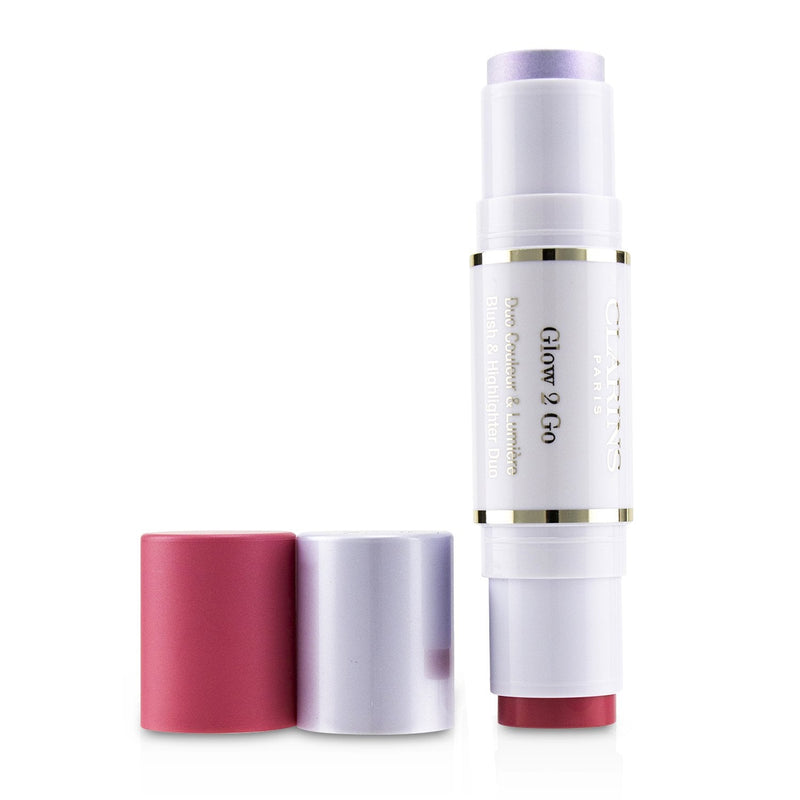 Clarins Glow 2 Go Blush & Highlighter Duo - # 01 Glowy Pink 