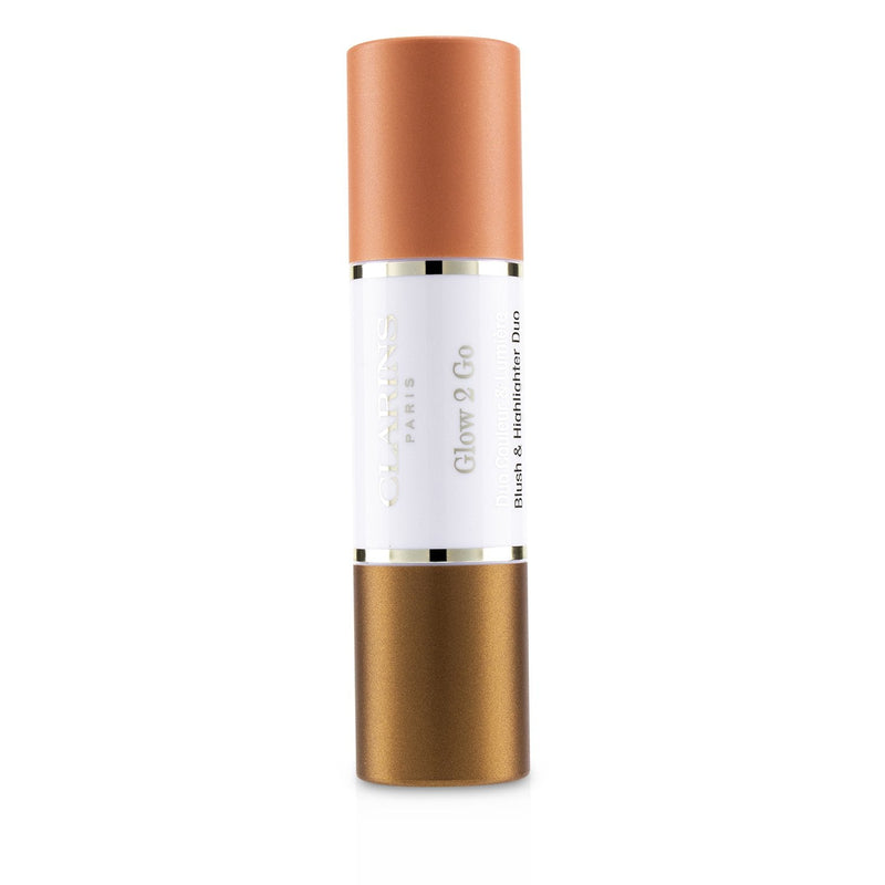 Clarins Glow 2 Go Blush & Highlighter Duo - # 02 Golden Peach 
