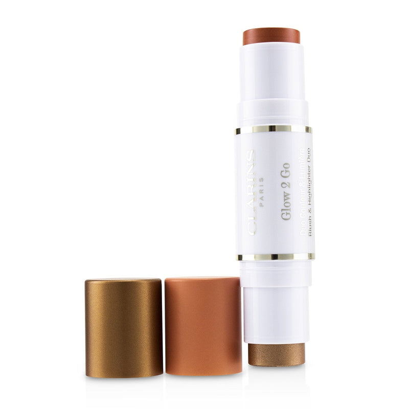 Clarins Glow 2 Go Blush & Highlighter Duo - # 02 Golden Peach 