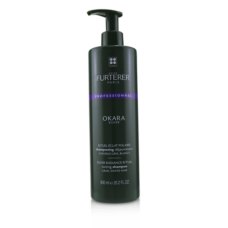 Rene Furterer Okara Silver Silver Radiance Ritual Toning Shampoo - Gray, White Hair (Salon Product) 