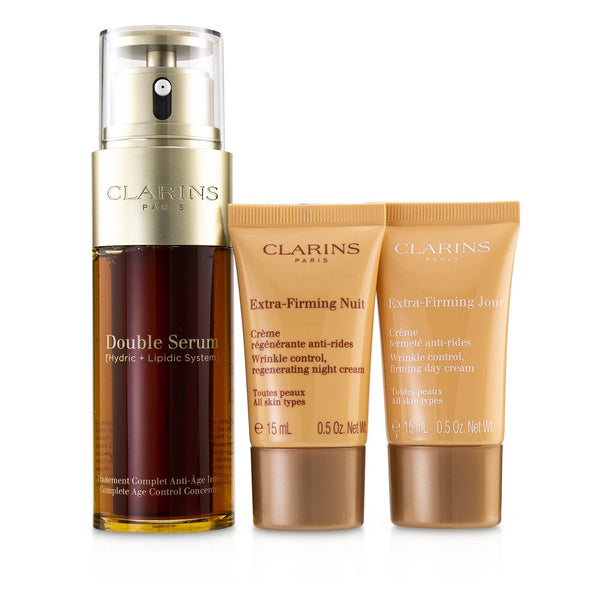 Clarins Double Serum Extra-Edition Set: Double Serum 50ml + Extra-Firming Day Cream 15ml + Extra-Firming Night Cream 15ml 