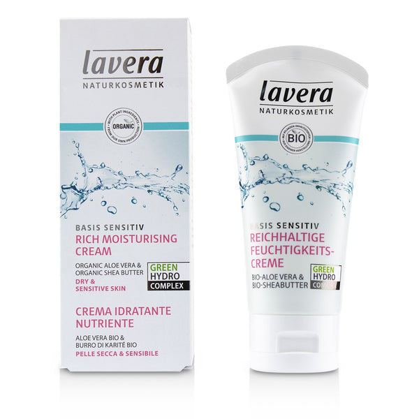 Lavera Basis Sensitiv Rich Moisturising Cream - Organic Aloe Vera & Organic Shea Butter  50ml/1.6oz