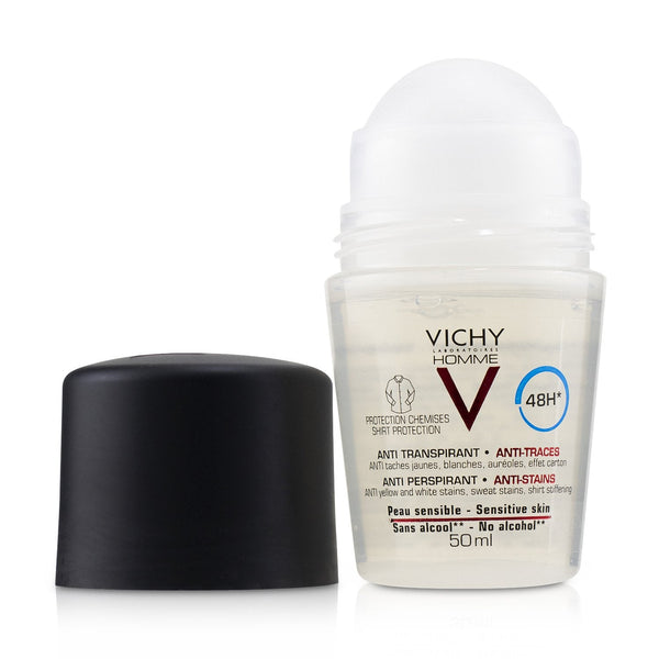 Vichy Homme 48H* Anti Perspirant & Anti-Stains (Shirt Protection) Roll-On (For Sensitive Skin) 