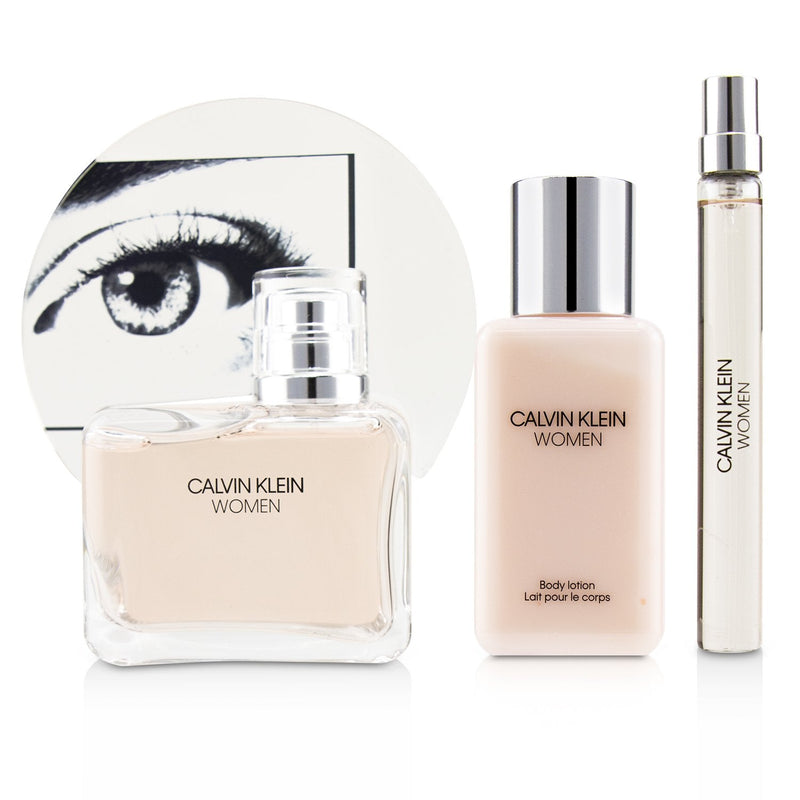 Calvin Klein Women Coffret: Eau De Parfum Spray 100ml/3.4oz + Body Lotion 100ml/3.4oz + Eau De Parfum Spray 10ml/0.33oz 