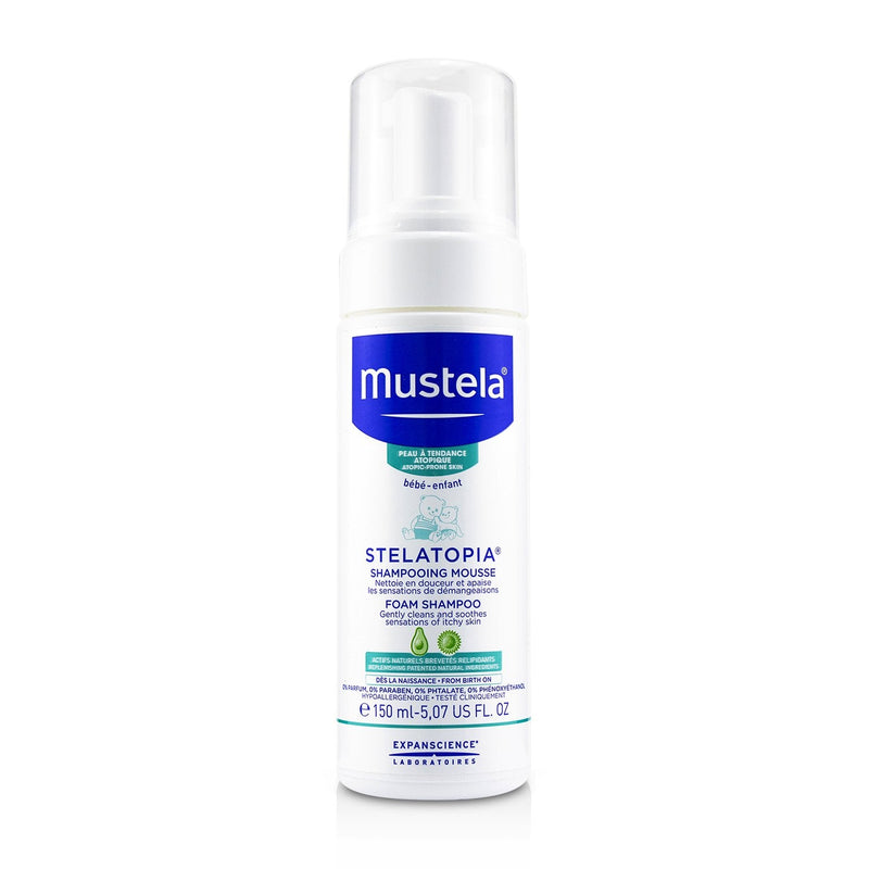 Mustela Stelatopia Foam Shampoo (Gently Cleans and Soothes Sensations of Itchy Skin) 