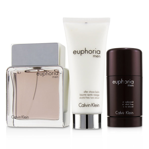 Calvin Klein Euphoria Men Coffret: Eau De Toilette Spray 100ml/3.4oz + Deodorant Stick 75g/2.6oz +After Shave Balm 100ml/3.4oz (Green Box) 