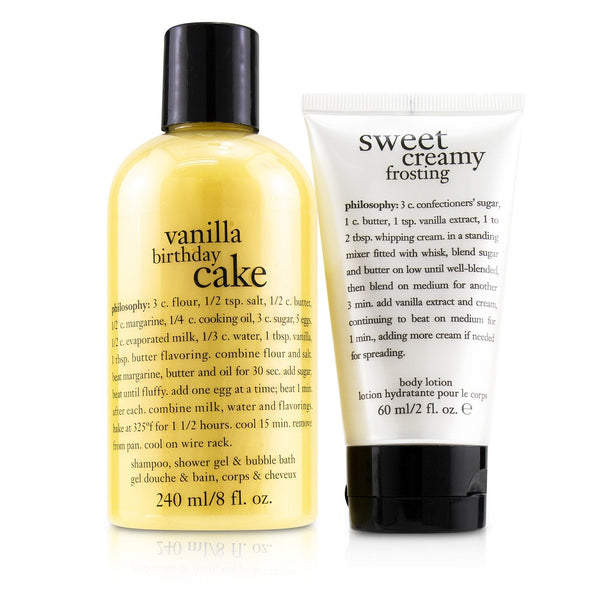 Philosophy Happy Birthday 2-Piece Vanilla Birthday Cake Set 
