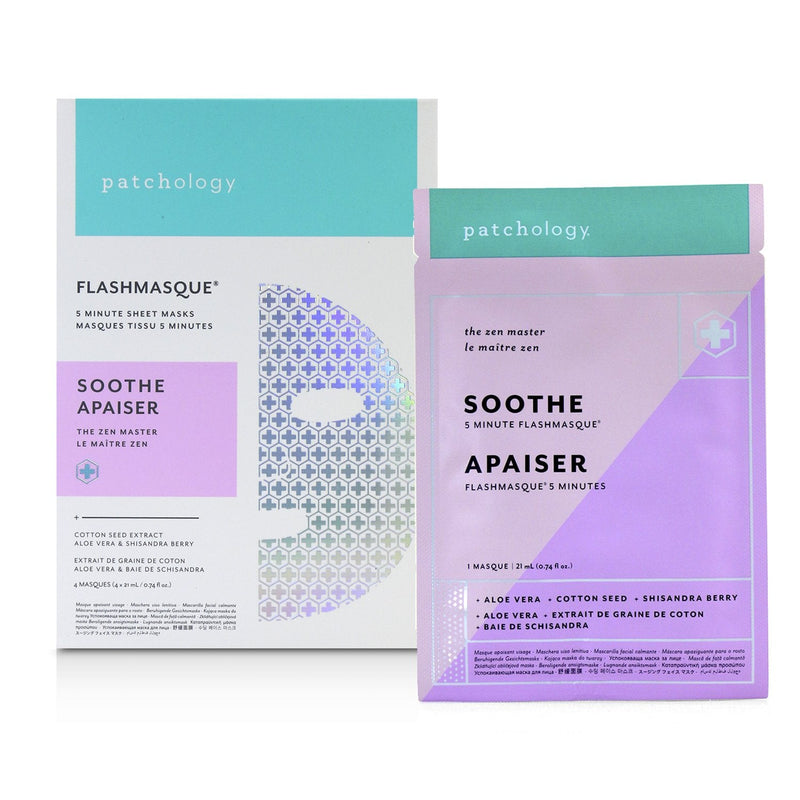 Patchology FlashMasque 5 Minute Sheet Mask - Soothe  4x21ml/0.74oz