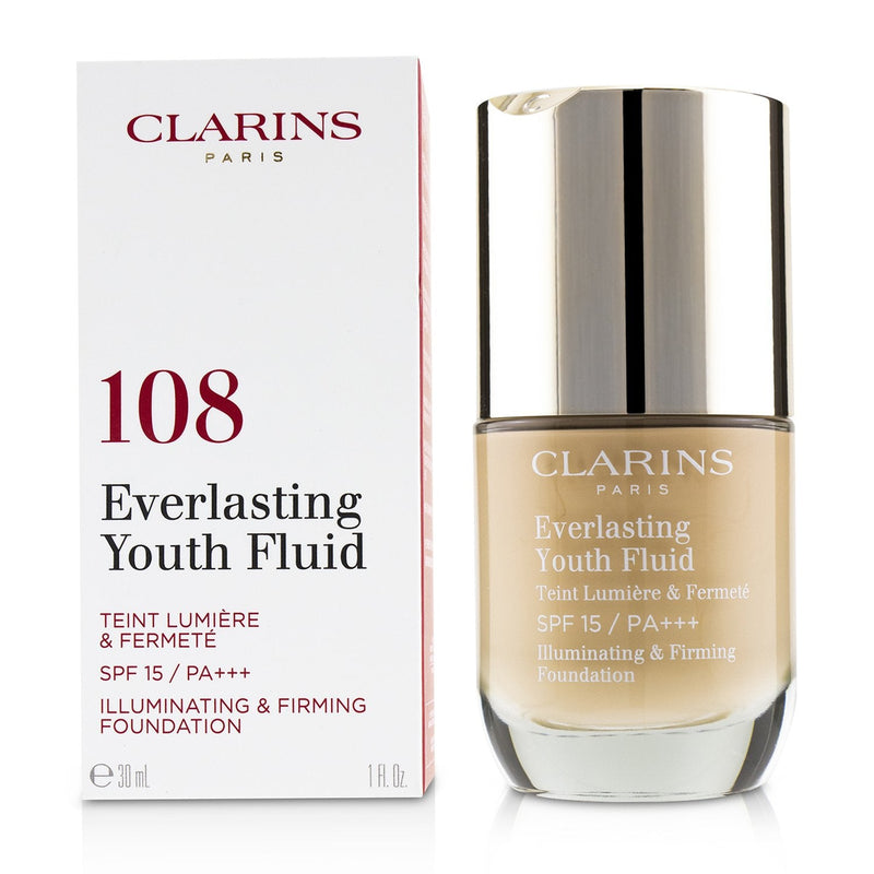 Clarins Everlasting Youth Fluid Illuminating & Firming Foundation SPF 15 - # 108 Sand  30ml/1oz