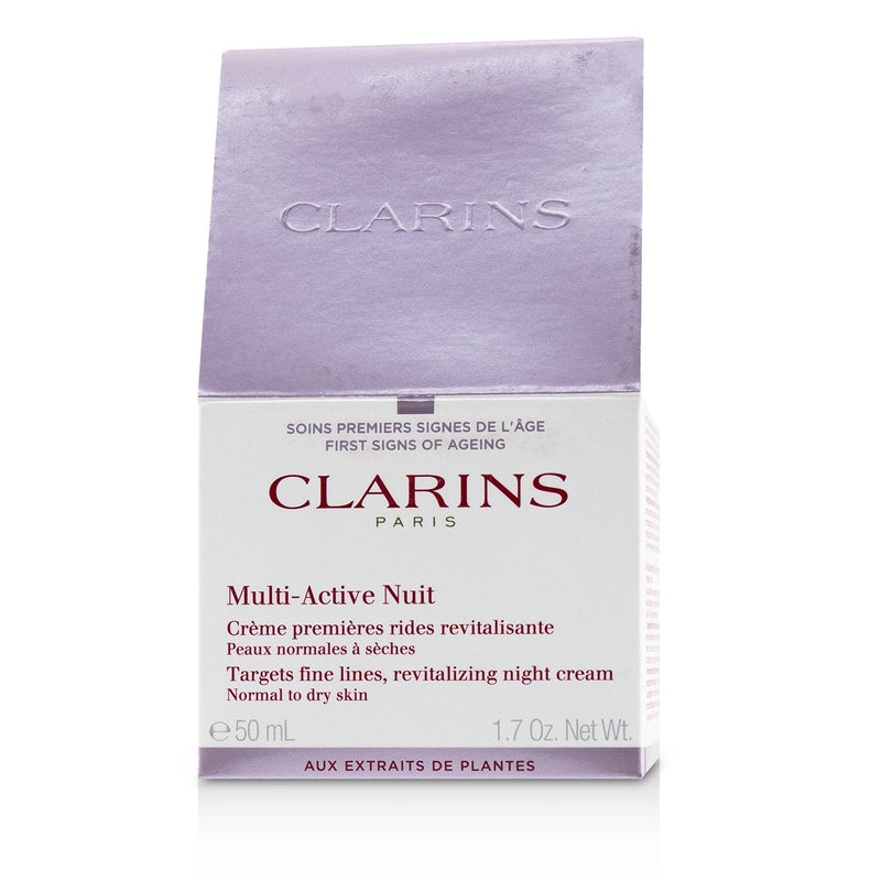 Clarins Multi-Active Night Targets Fine Lines Revitalizing Night Cream - For Normal to Dry Skin (Box Slightly Damaged)  50ml/1.6oz