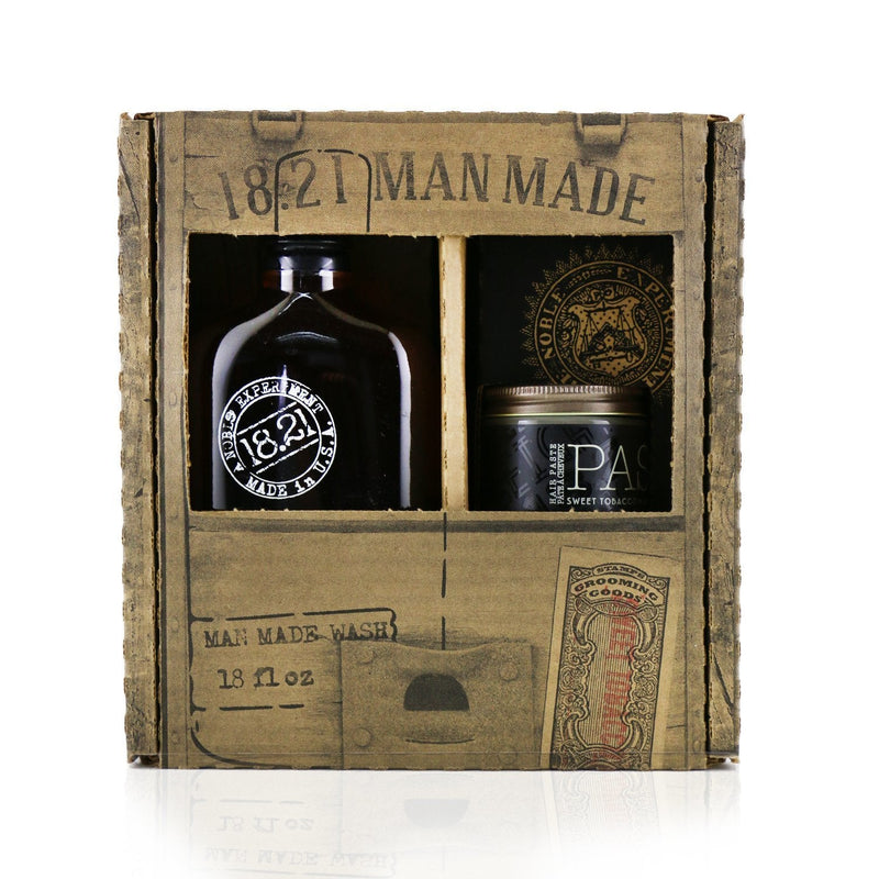 18.21 Man Made Man Made Wash & Paste Set - # Sweet Tobacco: 1x Shampoo, Conditioner & Body Wash 530ml + 1x Hair Paste 56.7g 