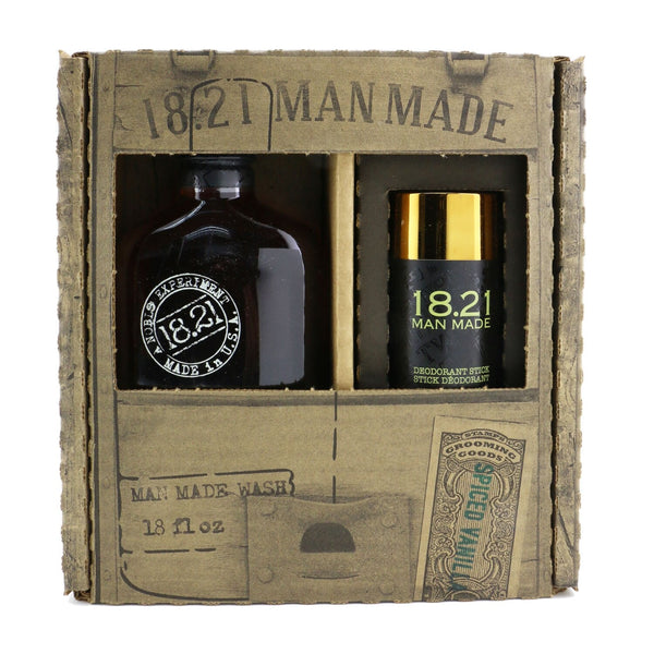 18.21 Man Made Man Made Wash & Deodorant Set - # Spiced Vanilla: 1x Shampoo, Conditioner & Body Wash 530ml + 1x Deodorant Stick 75g 