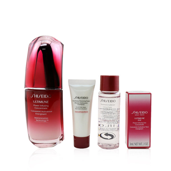Shiseido Skin Defense Program Set: Ultimune Power Infusing Concentrate 50ml + Cleansing Foam 15ml + Softener 30ml + Eye Concentrate 3ml 