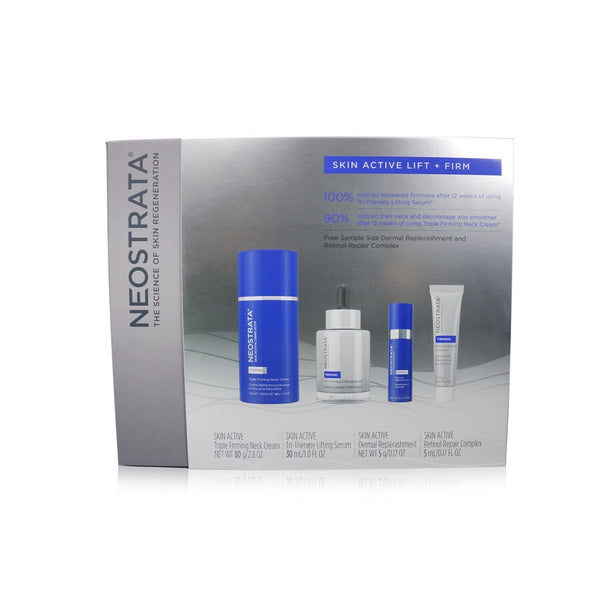 Neostrata Skin Active Lift + Firm Kit: Neck Cream + Serum + Dermal Replenishment + Retinol Repair Complex 